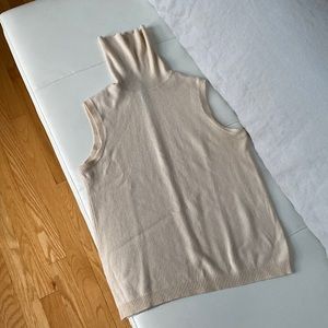 100% Silk/Cashmere Blend Ralph Lauren Collection Sleeveless Turtleneck